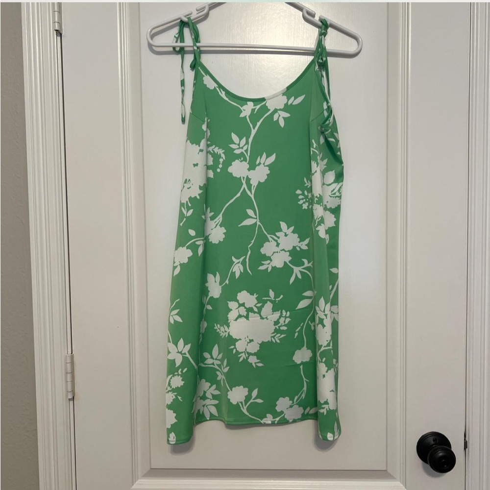Green and white floral slip dress from Urban Outfitters